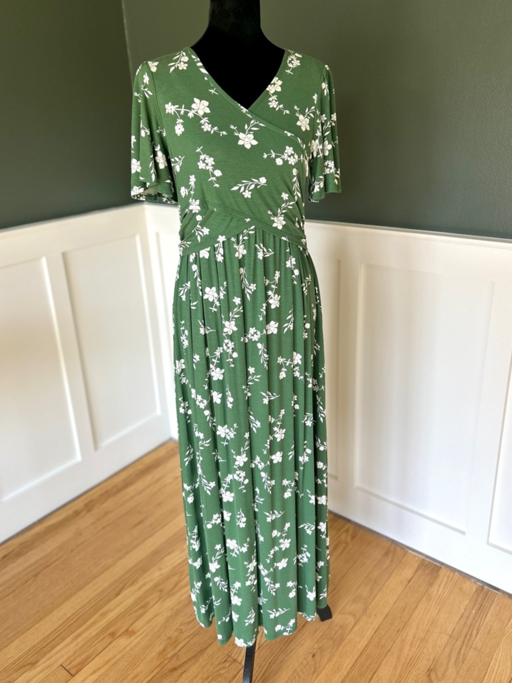 ASOS DESIGN Maternity Nursing wrap bodice midi tea dress, NWT